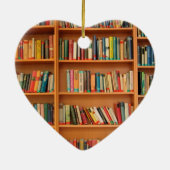 Bücher im Hintergrund der virtuellen Bibliothek Keramik Ornament (Hinten)