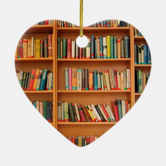 Bücher im Hintergrund der virtuellen Bibliothek Keramik Ornament (Hinten)