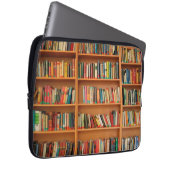 Bücher im Hintergrund der virtuellen Bibliothek Laptopschutzhülle (Vorne Rechts)