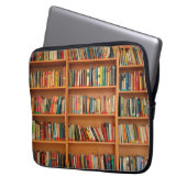 Bücher im Hintergrund der virtuellen Bibliothek Laptopschutzhülle (Vorderseite Links)