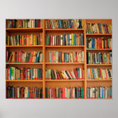 Bücher im Hintergrund der virtuellen Bibliothek Poster (Vorne)