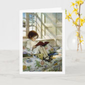 "Bücher im Winter " Karte (Gelbe Blume)