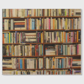 Bücher in Bibliotheksmustern Wrapping Paper Geschenkpapier (Flach)