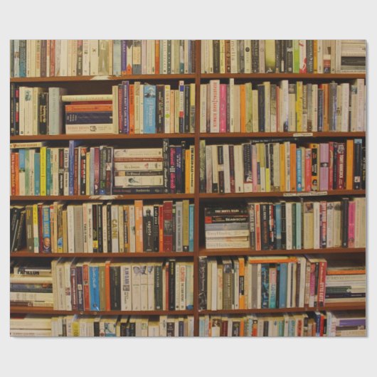Bücher in Bibliotheksmustern Wrapping Paper Geschenkpapier (Flach)