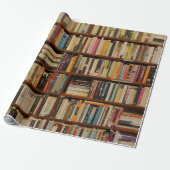 Bücher in Bibliotheksmustern Wrapping Paper Geschenkpapier (Ungerollt)
