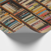 Bücher in Bibliotheksmustern Wrapping Paper Geschenkpapier (Ecke)