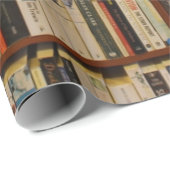 Bücher in Bibliotheksmustern Wrapping Paper Geschenkpapier (Rolleneckpunkt)