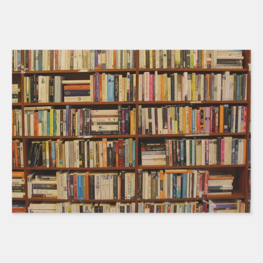 Bücher in Bibliotheksmustern Wrapping Paper Geschenkpapier Set (Vorderseite 3)