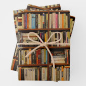 Bücher in Bibliotheksmustern Wrapping Paper Geschenkpapier Set (Beispiel)