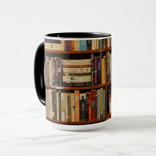 Bücher in der Bibliothek Tasse (Vorderseite Links)