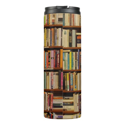 Bücher in der Bibliothek Thermosbecher (Rückseite)