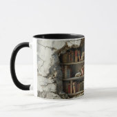 Bücher in Höhlenbriche 3D-Tasse Tasse (Links)