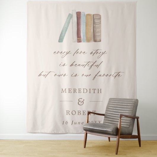 Bücher jeder Liebe Geschichte Hochzeitsfeier Hinte Wandteppich (Beispiel)