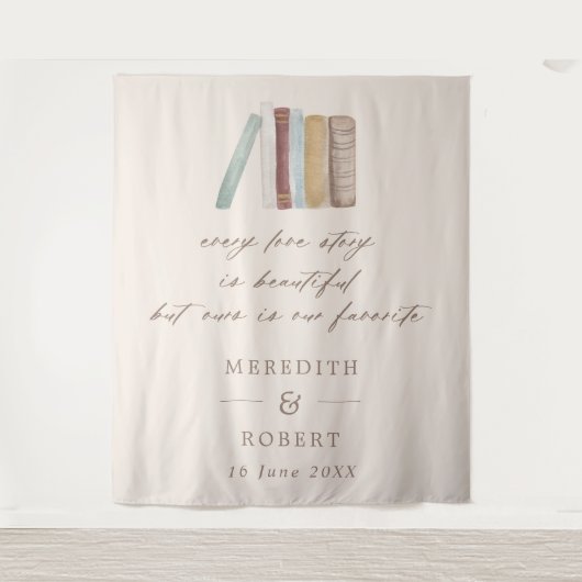 Bücher jeder Liebe Geschichte Hochzeitsfeier Hinte Wandteppich (Vorderseite)