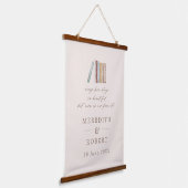 Bücher jeder Liebe Personalisierte Hochzeit Wandteppich Mit Holzrahmen (Gewinkelt)