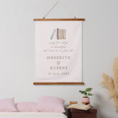 Bücher jeder Liebe Personalisierte Hochzeit Wandteppich Mit Holzrahmen (Schlafzimmer)