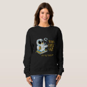 Bücher Kaffee Eulen lesen Sweatshirt (Vorne ganz)