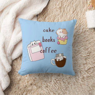 Bücher Kaffee Katzen Kissen