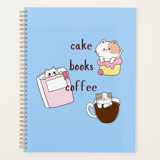Bücher Kaffee Katzen Planer (Vorderseite)