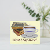 Bücher & Kaffee: Muss ich mehr sagen? Postkarte (Stehend Vorderseite)