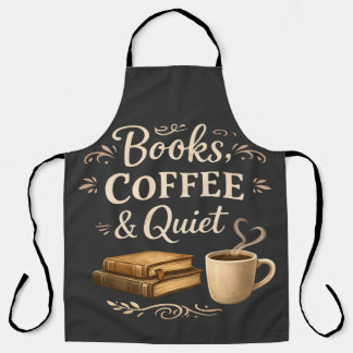 Bücher, Kaffee & Stille – Dark Academia Bücherlieb Schürze