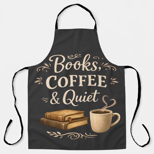 Bücher, Kaffee & Stille – Dark Academia Bücherlieb Schürze (Vorderseite)