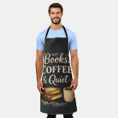 Bücher, Kaffee & Stille – Dark Academia Bücherlieb Schürze (Getragen)