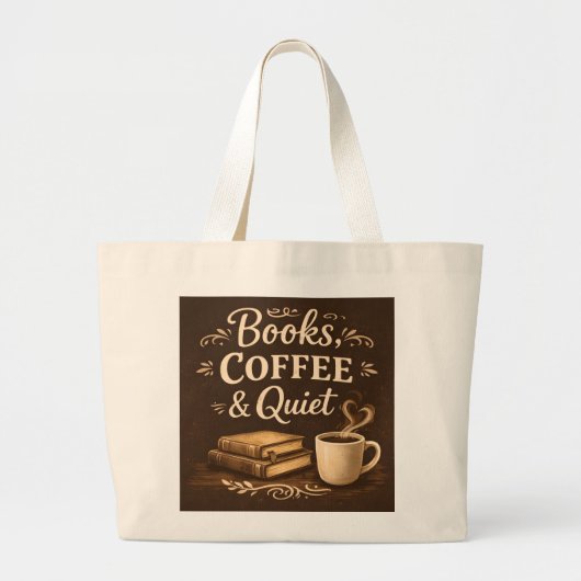 Bücher, Kaffee & Stille – Dark Academia Buchliebha Jumbo Stoffbeutel (Vorne)