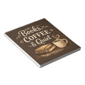 Bücher, Kaffee & Stille – Dark Academia Buchliebha Notizblock (angewinkelt)