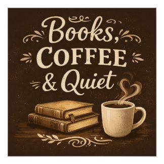 Bücher, Kaffee & Stille – Dark Academia Buchliebha Poster