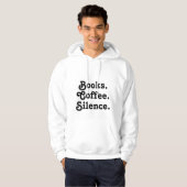 „Bücher. Kaffee. Stille.“ | Minimalist  Hoodie (Vorne ganz)