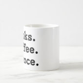 „Bücher. Kaffee. Stille.“ | Minimalist  Kaffeetasse (Mittel)