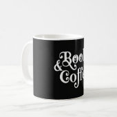 Bücher & Kaffee-Typografie Schwarz-Weiß  Kaffeetasse (Vorderseite Links)
