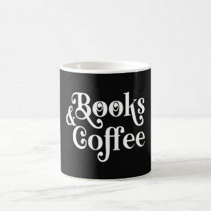 Bücher & Kaffee-Typografie Schwarz-Weiß  Kaffeetasse