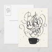 Bücher Kaffee und du machst mich glücklich Postkarte (Vorne/Hinten)