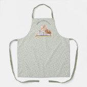 Bücher Kaffee und Katzen Niedliche Aquarellküche Schürze (Vorderseite)
