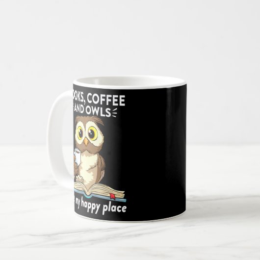 Bücher Kaffee und Owi Lehrer Lesen Kaffeetasse (Vorderseite Links)