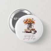 Bücher Kaffee Und Regentage Button (Vorne & Hinten)