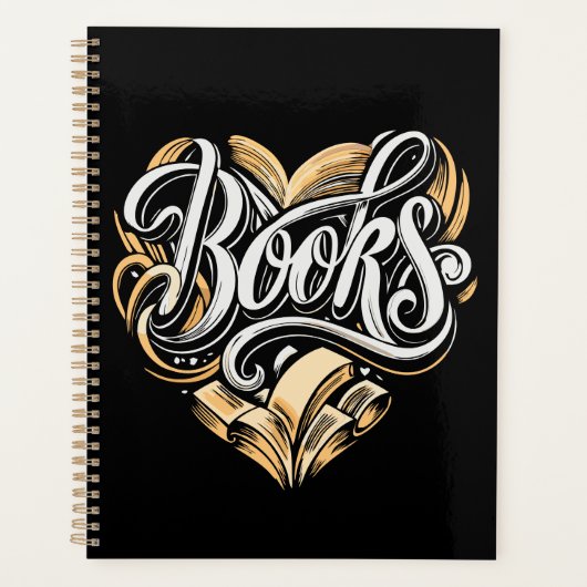 Bücher Kalligraphie Planer (Vorderseite)