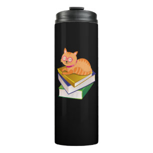 Bücher - Katze und Bücher Geschenk für Buchliebhab Thermosbecher