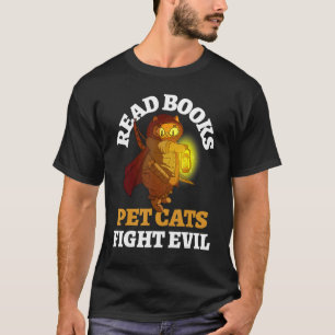 Bücher Katzen Böse Bookworm Lesen Bibliophi T-Shirt