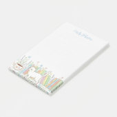 Bücher Katzen & Kaffee Floral Personalisiert Post-it Klebezettel (angewinkelt)