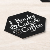 Bücher Katzen & Kaffee Untersetzer (angewinkelt)