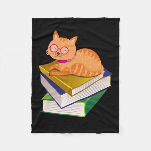 Bücher - Katzen und Bücher - Geschenk des Buches Fleecedecke (Vorderseite)