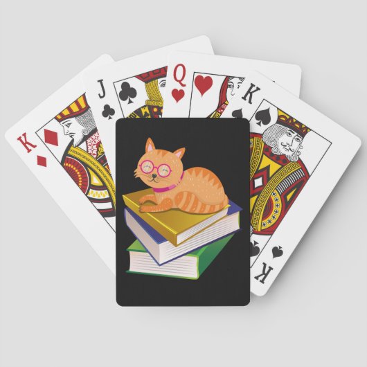 Bücher - Katzen und Bücher - Geschenk des Buches Spielkarten (Rückseite)