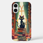 Bücher Katzen und Kaffee Handyhülle Case-Mate iPhone Hülle (Rückseite)