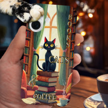 Bücher Katzen und Kaffee Handyhülle