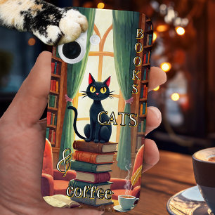 Bücher Katzen und Kaffee Handyhülle iPhone 16 Hülle