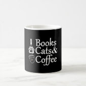 Bücher, Katzen und Kaffee Kaffeetasse (Mittel)