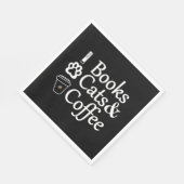 Bücher, Katzen und Kaffee Serviette (Ecke)